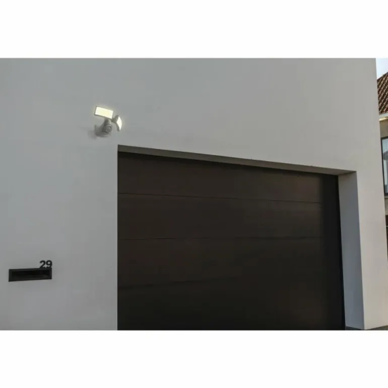 Applique murale d'extérieur Lutec Arc LED Blanc, 1 lumière, Détecteur de mouvement