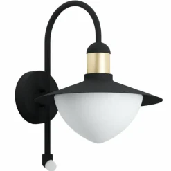 Applique murale d'extérieur Eglo SIRMIONE Or, Noir, 1 lumière, Détecteur de mouvement