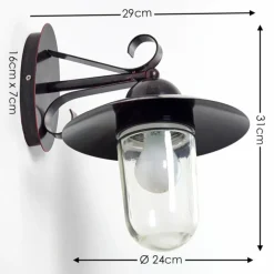 Applique murale d'extérieur Maidiswil Brun foncé, 1 lumière