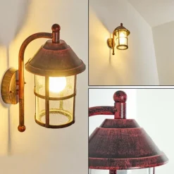 Applique murale d'extérieur Saicourt Rouge, Noir, 1 lumière