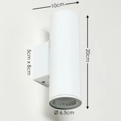 Applique murale d'extérieur Brachy LED Blanc, 2 lumières