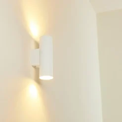 Applique murale d'extérieur Brachy LED Blanc, 2 lumières