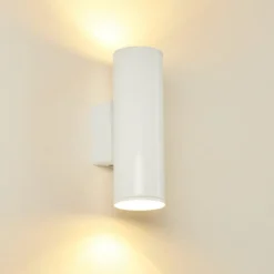 Applique murale d'extérieur Brachy LED Blanc, 2 lumières