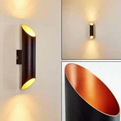 Applique murale d'extérieur Saulcy LED Noir doré, 2 lumières