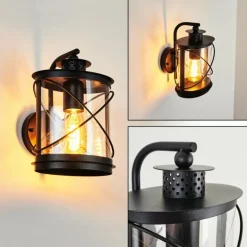 Applique murale d'extérieur Chamesol Noir, 1 lumière