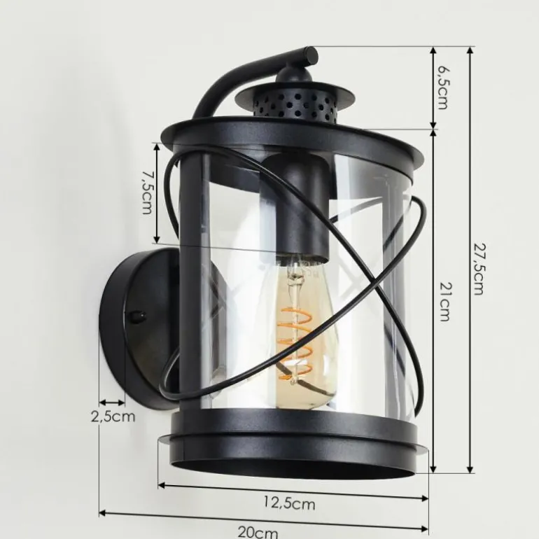 Applique murale d'extérieur Chamesol Noir, 1 lumière