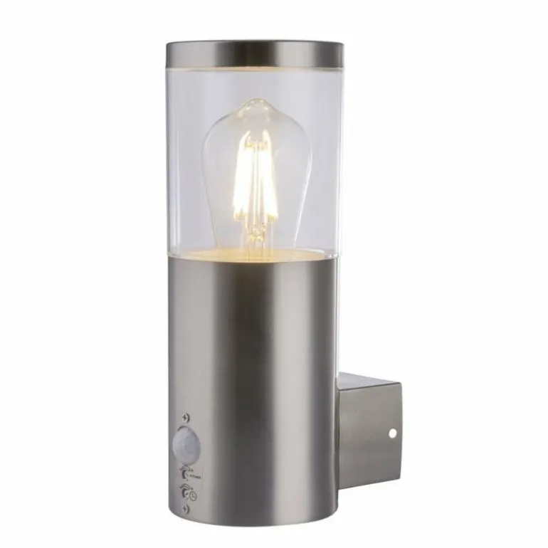 Applique murale d'extérieur Globo CARSTEN Transparent, 1 lumière, Détecteur de mouvement