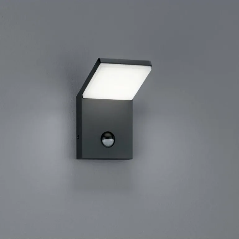 Applique murale d'extérieur Trio PEARL LED Anthracite, 1 lumière, Détecteur de mouvement