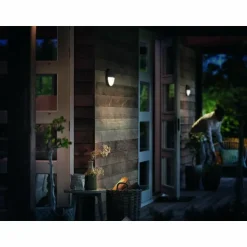 Applique murale d'extérieur Philips Capricorn LED Anthracite, 1 lumière, Détecteur de mouvement