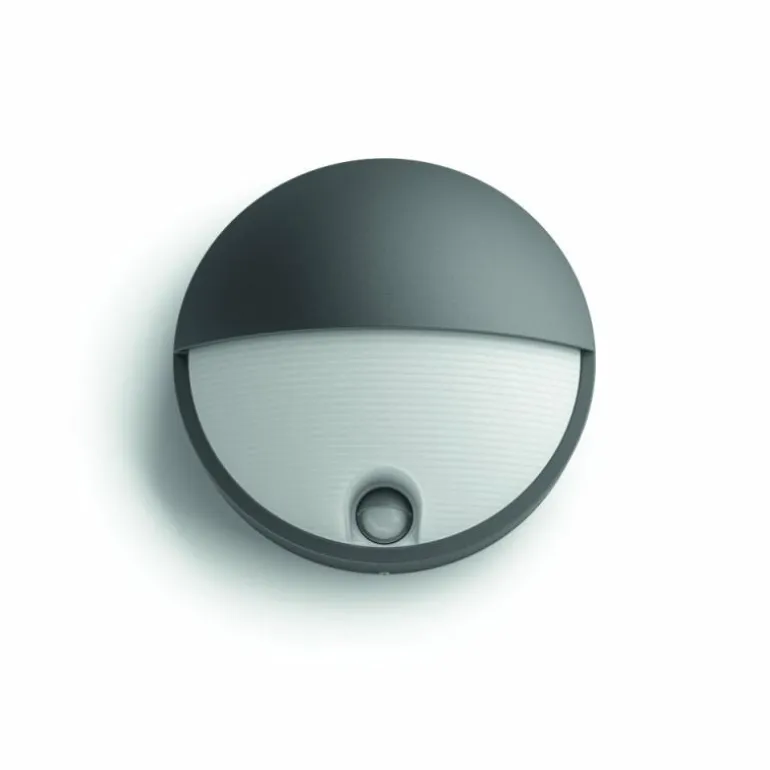 Applique murale d'extérieur Philips Capricorn LED Anthracite, 1 lumière, Détecteur de mouvement