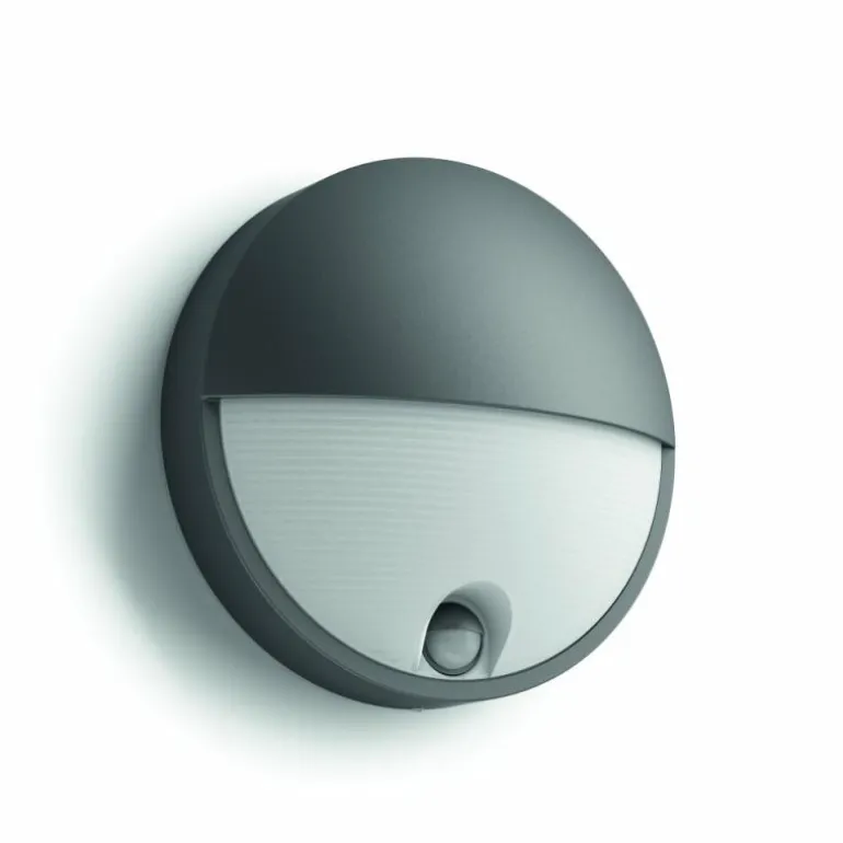 Applique murale d'extérieur Philips Capricorn LED Anthracite, 1 lumière, Détecteur de mouvement