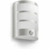 Applique murale d'extérieur Philips Python LED Acier inoxydable, 1 lumière, Détecteur de mouvement