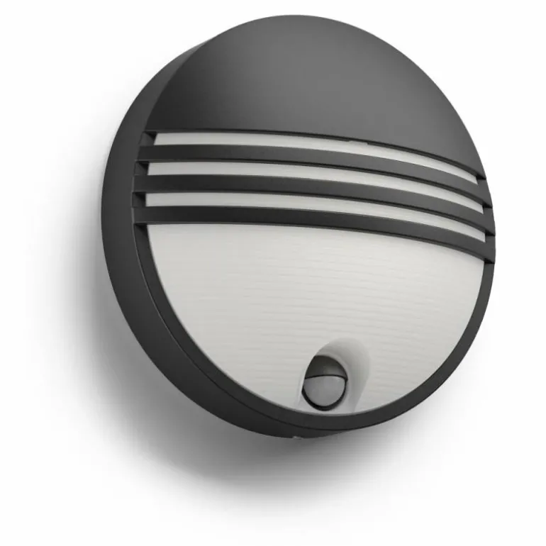 Applique murale d'extérieur Philips Yarrow LED Noir, 1 lumière, Détecteur de mouvement