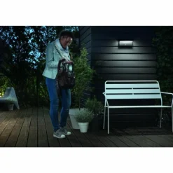 Applique murale d'extérieur Philips Bustan LED Anthracite, 2 lumières, Détecteur de mouvement