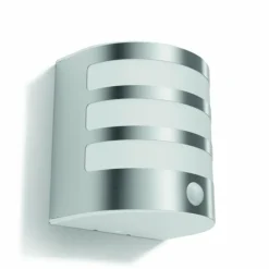 Applique murale d'extérieur Philips Calgary LED Acier inoxydable, 1 lumière, Détecteur de mouvement