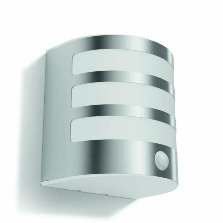 Applique murale d'extérieur Philips Calgary LED Acier inoxydable, 1 lumière, Détecteur de mouvement