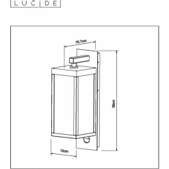 Applique murale d'extérieur Lucide CLAIRETTE LED Noir, Détecteur de mouvement