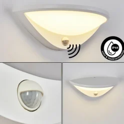 Applique murale d'extérieur Carano LED Blanc, 1 lumière, Détecteur de mouvement