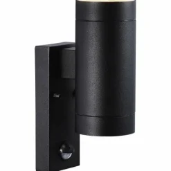Applique murale d'extérieur Nordlux TIN Noir, 2 lumières, Détecteur de mouvement