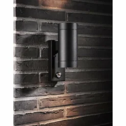 Applique murale d'extérieur Nordlux TIN Noir, 2 lumières, Détecteur de mouvement