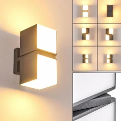 Applique murale d'extérieur Swanek LED Anthracite, 2 lumières