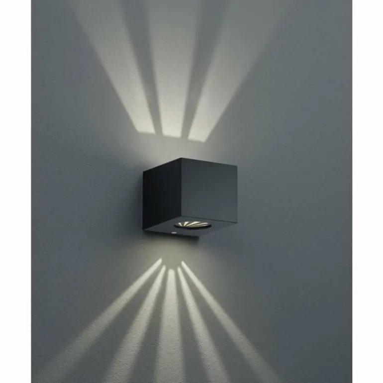 Applique murale d'extérieur Reality CORDOBA LED Noir, 2 lumières