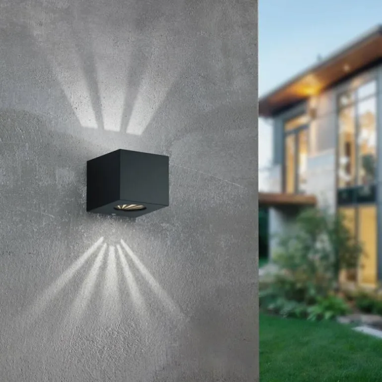 Applique murale d'extérieur Reality CORDOBA LED Noir, 2 lumières