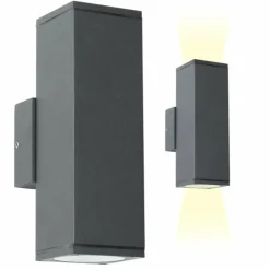 Applique murale d'extérieur KS Verlichting Kelvin Anthracite, 2 lumières