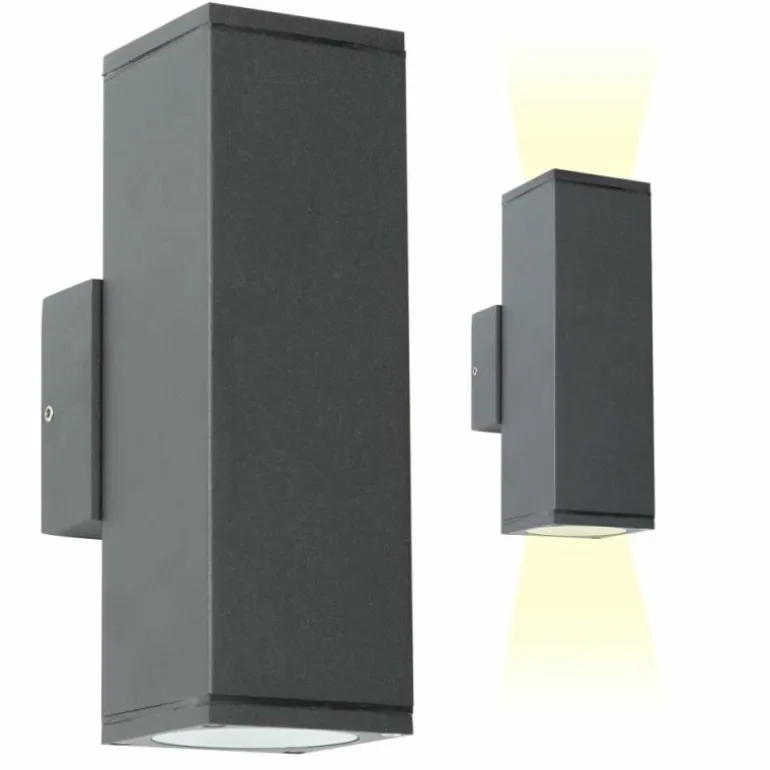 Applique murale d'extérieur KS Verlichting Kelvin Anthracite, 2 lumières