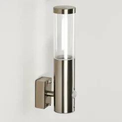 Applique murale d'extérieur Noreaz LED Acier inoxydable, 1 lumière, Détecteur de mouvement