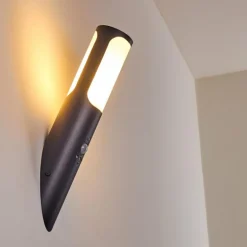 Applique murale d'extérieur Nalmaibrück Anthracite, 1 lumière, Détecteur de mouvement