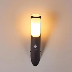 Applique murale d'extérieur Nalmaibrück Anthracite, 1 lumière, Détecteur de mouvement