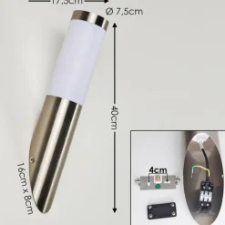 Applique murale d'extérieur Norburg Acier inoxydable, 1 lumière