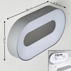 Applique murale d'extérieur Felsted LED Argenté, 1 lumière