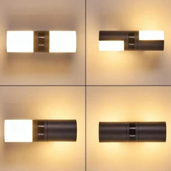 Applique murale d'extérieur Baulund LED Anthracite, 1 lumière, Détecteur de mouvement