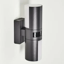 Applique murale d'extérieur Baulund LED Anthracite, 1 lumière, Détecteur de mouvement