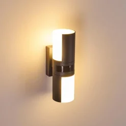 Applique murale d'extérieur Baulund LED Anthracite, 1 lumière, Détecteur de mouvement