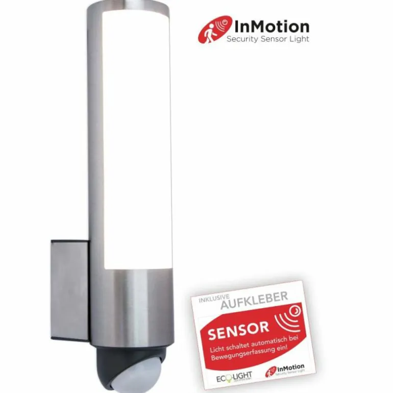 Applique murale d'extérieur Lutec LEDA Anthracite, 1 lumière, Détecteur de mouvement