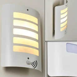 Applique murale d'extérieur Alslev Blanc, 1 lumière, Détecteur de mouvement