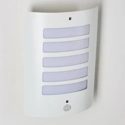Applique murale d'extérieur Alslev Blanc, 1 lumière, Détecteur de mouvement