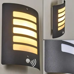Applique murale d'extérieur Alslev Anthracite, 1 lumière, Détecteur de mouvement