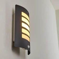 Applique murale d'extérieur Alslev Anthracite, 1 lumière, Détecteur de mouvement