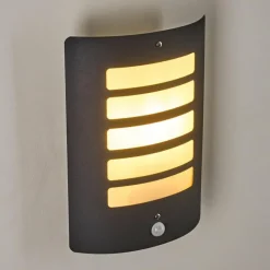 Applique murale d'extérieur Alslev Anthracite, 1 lumière, Détecteur de mouvement