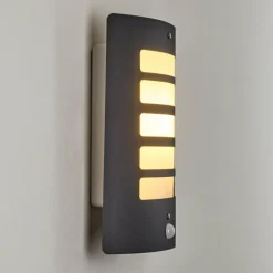 Applique murale d'extérieur Alslev Anthracite, 1 lumière, Détecteur de mouvement