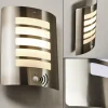 Applique murale d'extérieur Alslev Acier inoxydable, 1 lumière, Détecteur de mouvement