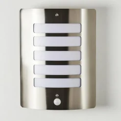 Applique murale d'extérieur Alslev Acier inoxydable, 1 lumière, Détecteur de mouvement