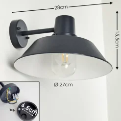 Applique murale d'extérieur Maloja Noir, 1 lumière