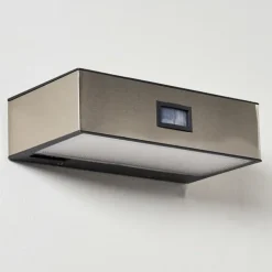 Applique murale d'extérieur Attu LED Nickel mat, 1 lumière, Détecteur de mouvement