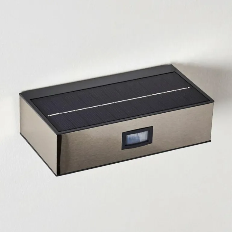 Applique murale d'extérieur Attu LED Nickel mat, 1 lumière, Détecteur de mouvement