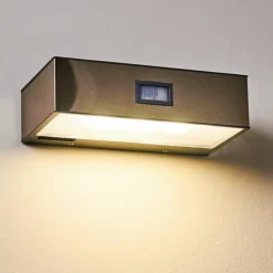 Applique murale d'extérieur Attu LED Nickel mat, 1 lumière, Détecteur de mouvement